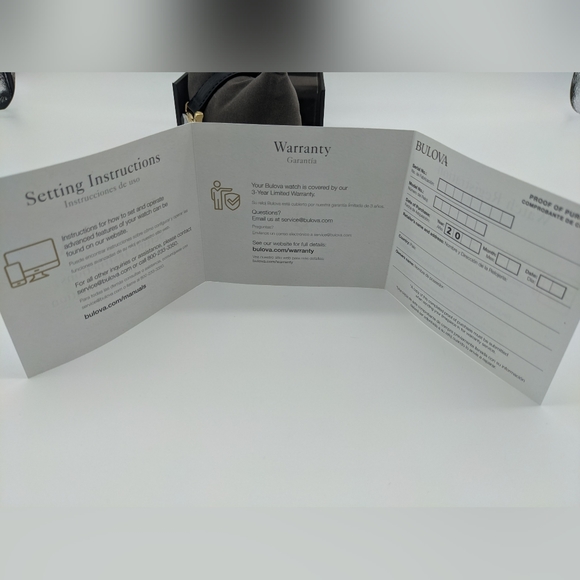 Sold NIB Bulova 97F55 Wrist Watch for Men Gold/Black w/ Black Leather Strap - Picture 8 of 8